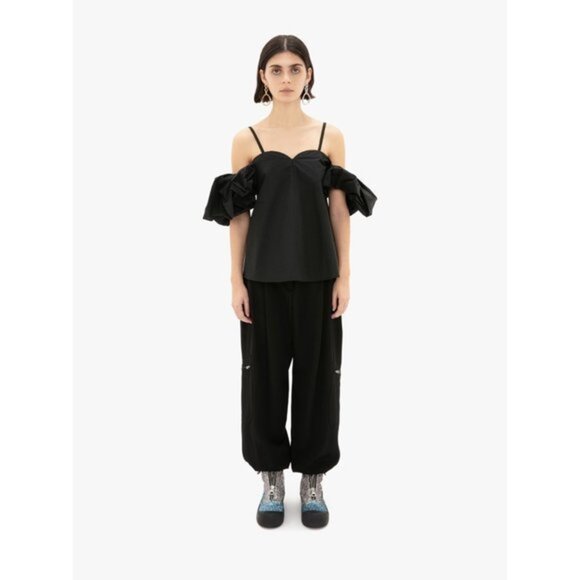 JW ANDERSON WOMEN BLACK OFF THE SHOULDER CAMISOLE TOP Size UK 6/ US XS - Picture 2 of 12